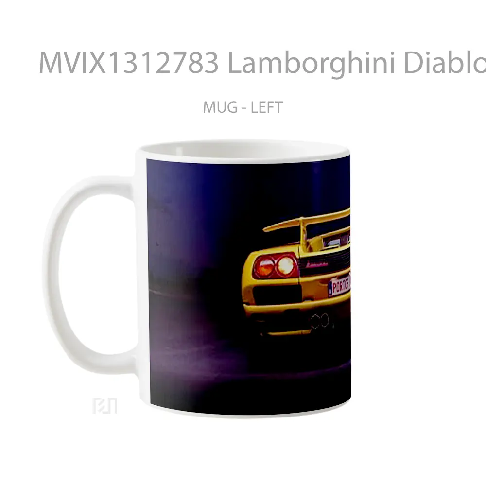 Mug Lamborghini Diablo Rear Cangkir Mobil - All-side / Desain