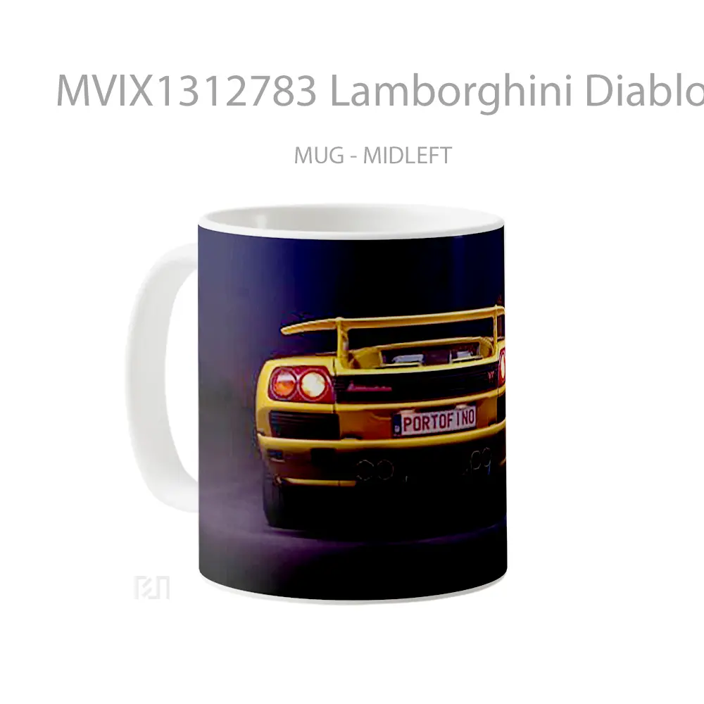Mug Lamborghini Diablo Rear Cangkir Mobil - All-side / Desain