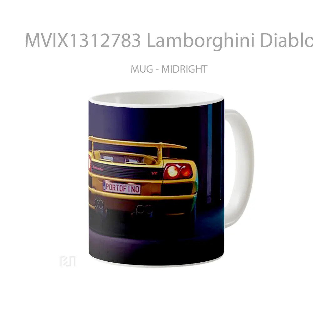 Mug Lamborghini Diablo Rear Cangkir Mobil - All-side / Desain
