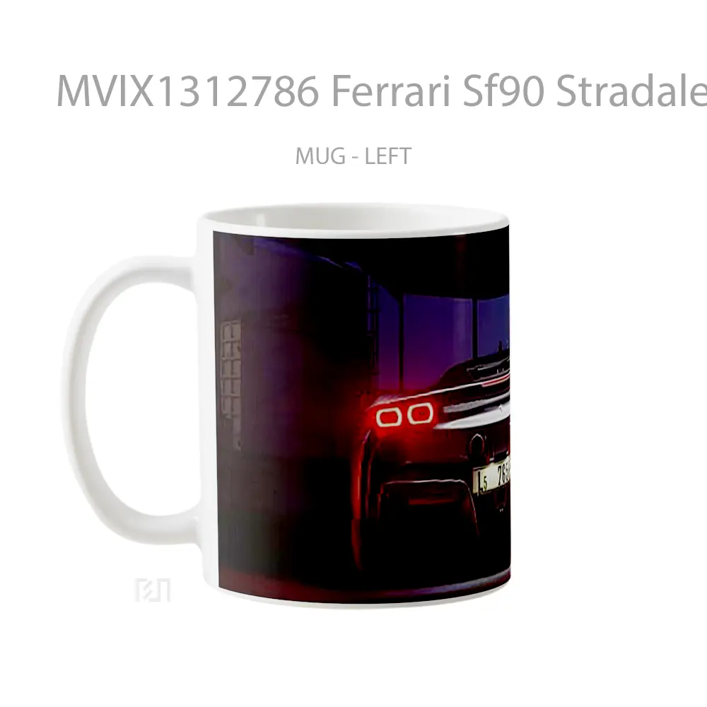 Mug Ferrari Sf90 Stradale Rear Cangkir Mobil - All-side / Desain