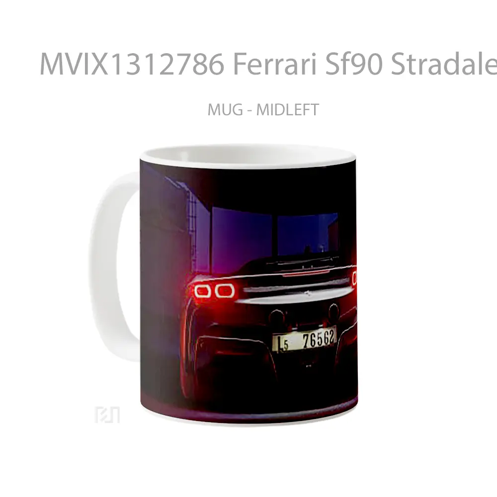Mug Ferrari Sf90 Stradale Rear Cangkir Mobil - All-side / Desain