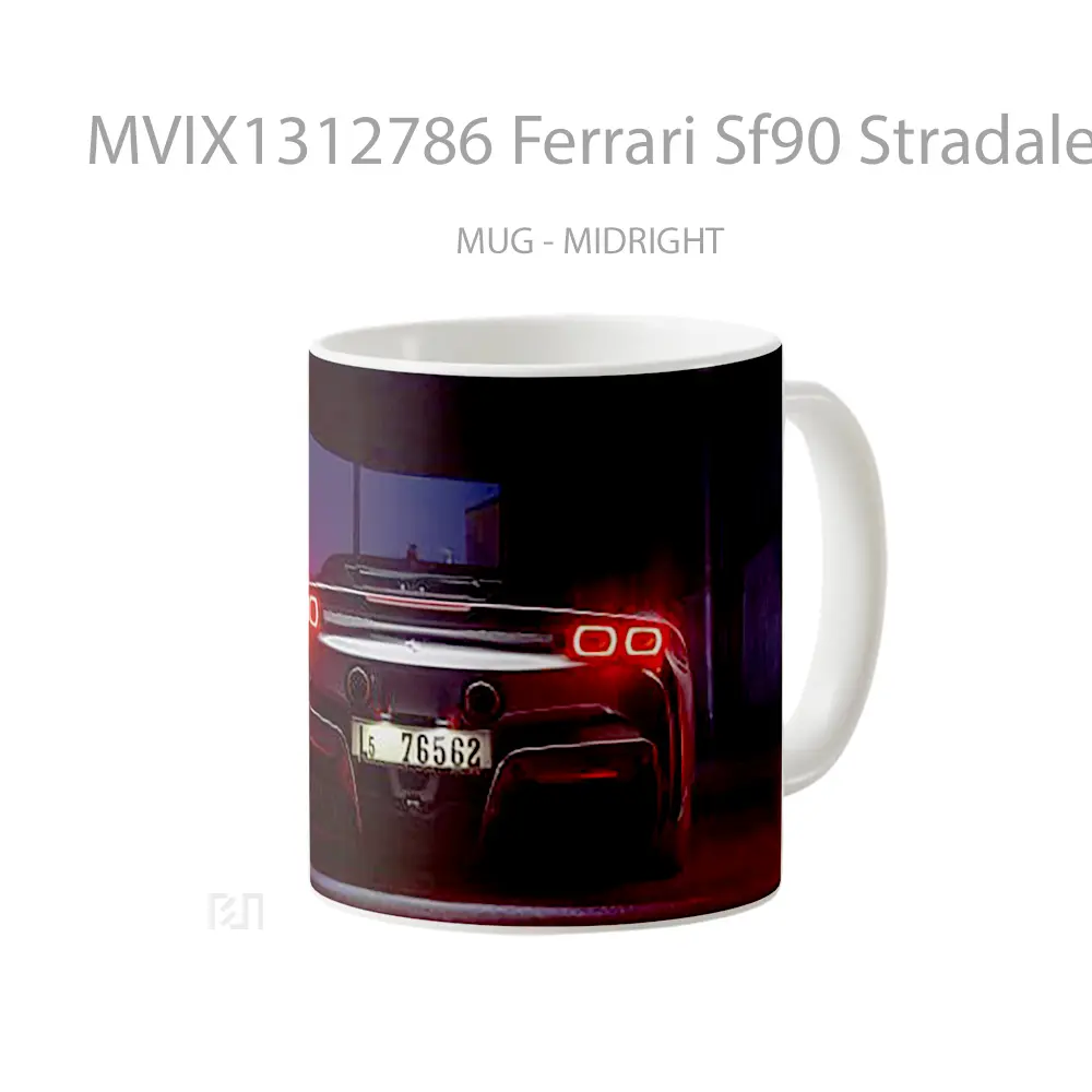 Mug Ferrari Sf90 Stradale Rear Cangkir Mobil - All-side / Desain