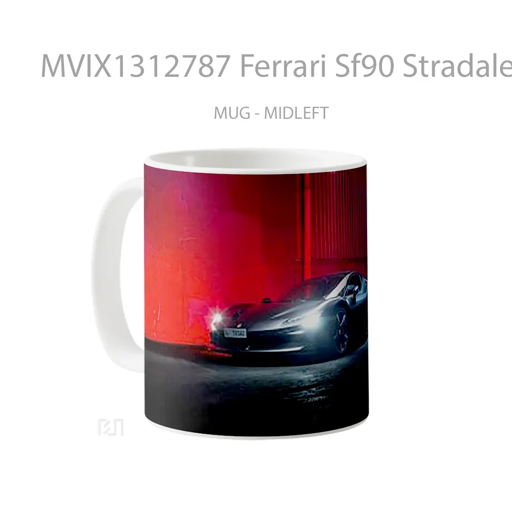 Mug Ferrari Sf90 Stradale Cangkir Mobil - All-side / Desain