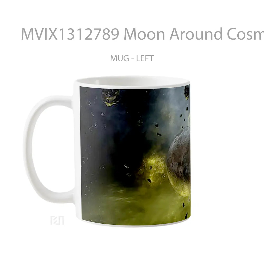 Mug Moon Around Cosmos Gelas Astronomi - All-side / Desain