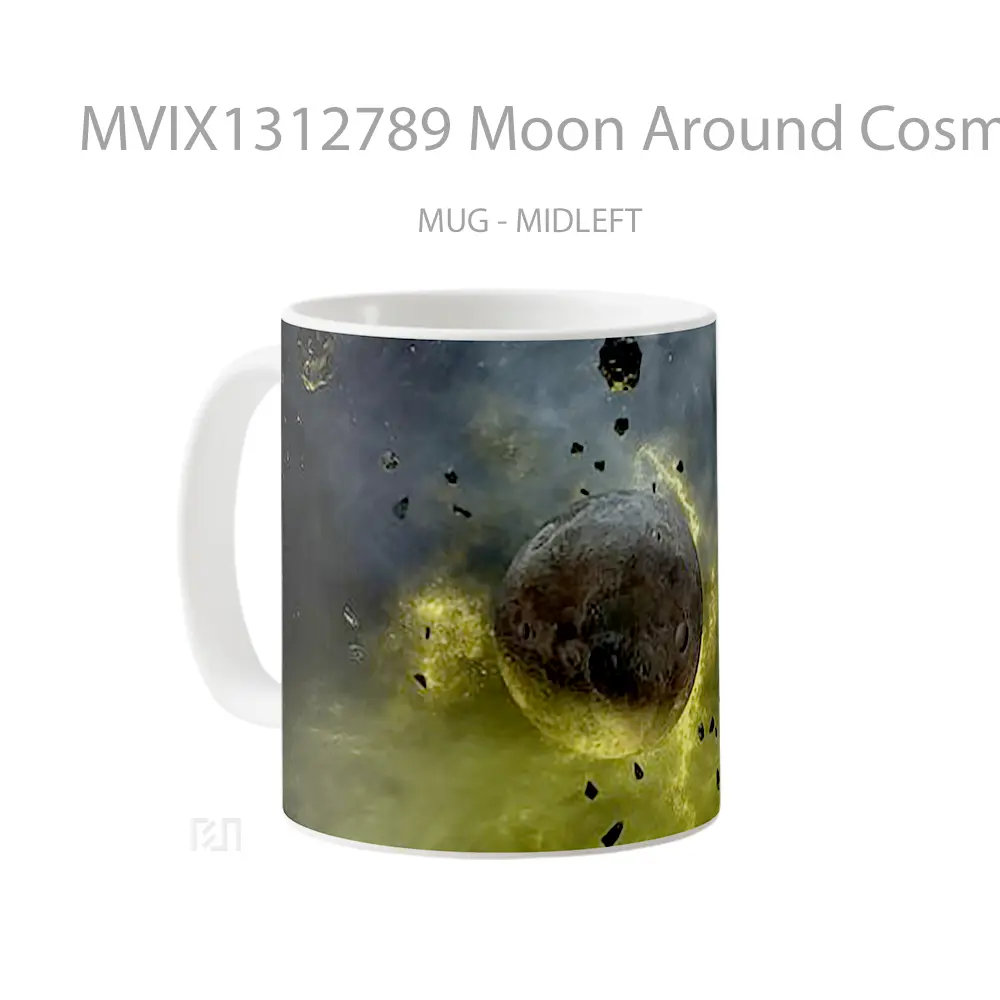 Mug Moon Around Cosmos Gelas Astronomi - All-side / Desain