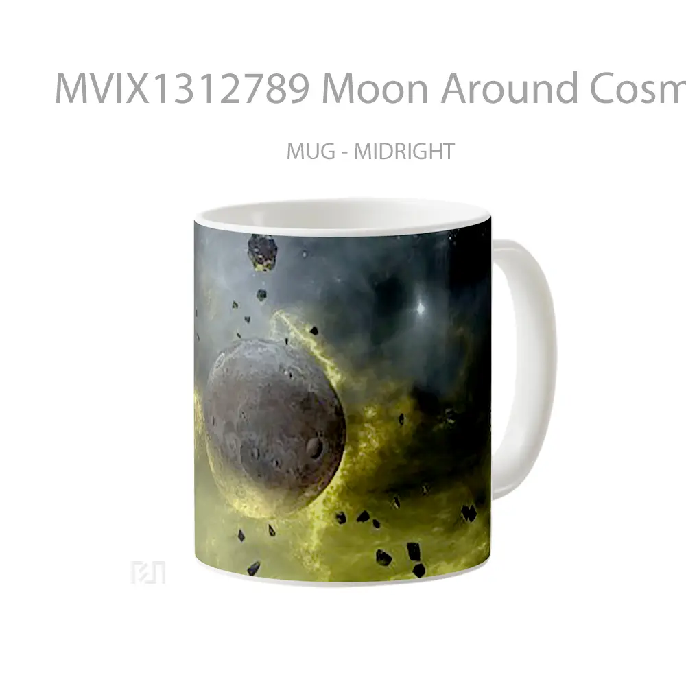 Mug Moon Around Cosmos Gelas Astronomi - All-side / Desain