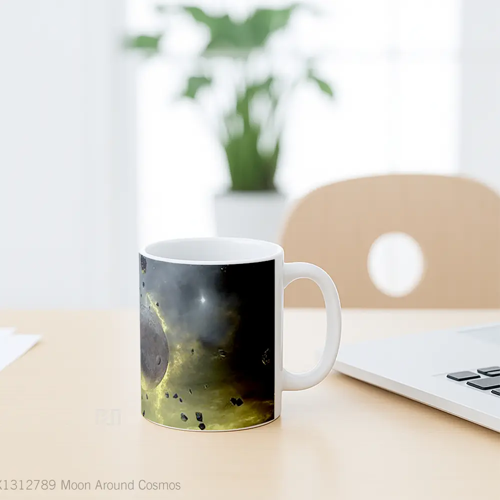 Mug Moon Around Cosmos Gelas Astronomi - All-side / Desain