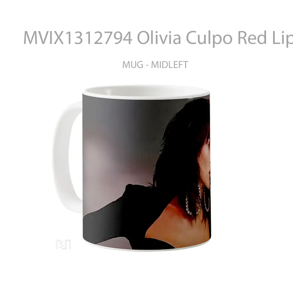 Mug Olivia Culpo Red Lips Gelas Selebriti - All-side / Desain