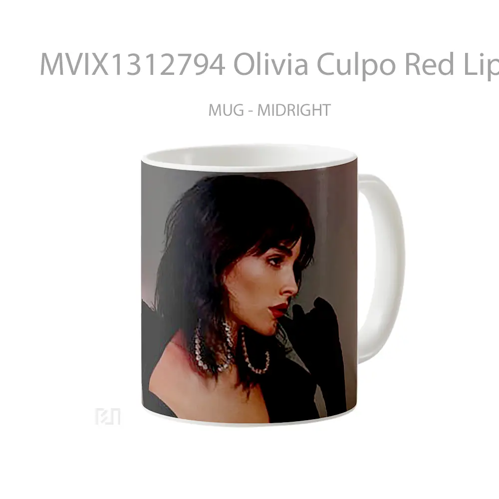 Mug Olivia Culpo Red Lips Gelas Selebriti - All-side / Desain