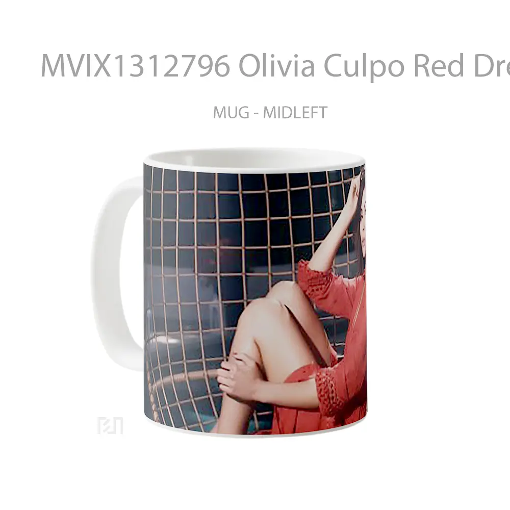 Mug Olivia Culpo Red Dress Gelas Selebriti - All-side / Desain