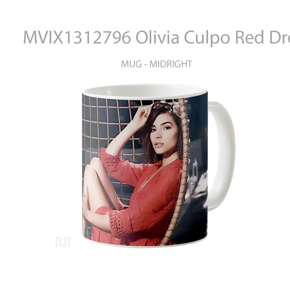 Mug Olivia Culpo Red Dress Gelas Selebriti - All-side / Desain