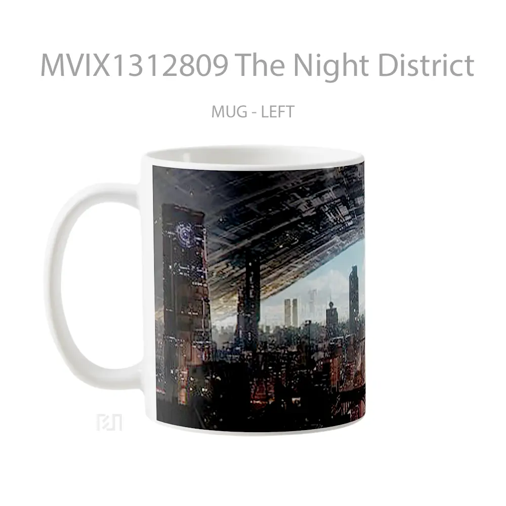 Mug The Night District Gelas Keramik Unik - All-side / Desain