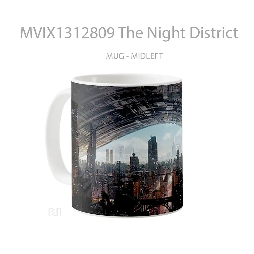 Mug The Night District Gelas Keramik Unik - All-side / Desain
