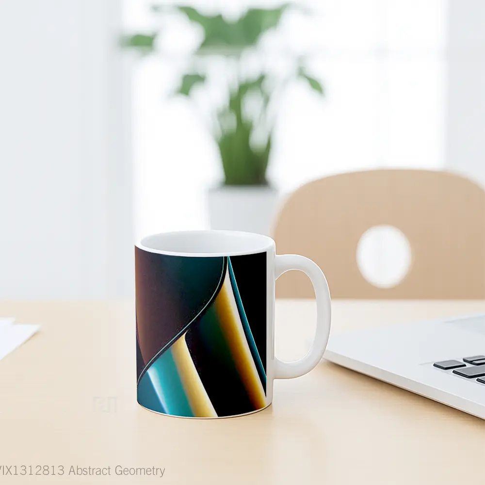 Mug Abstract Geometry Gelas Seni Modern - All-side / Desain