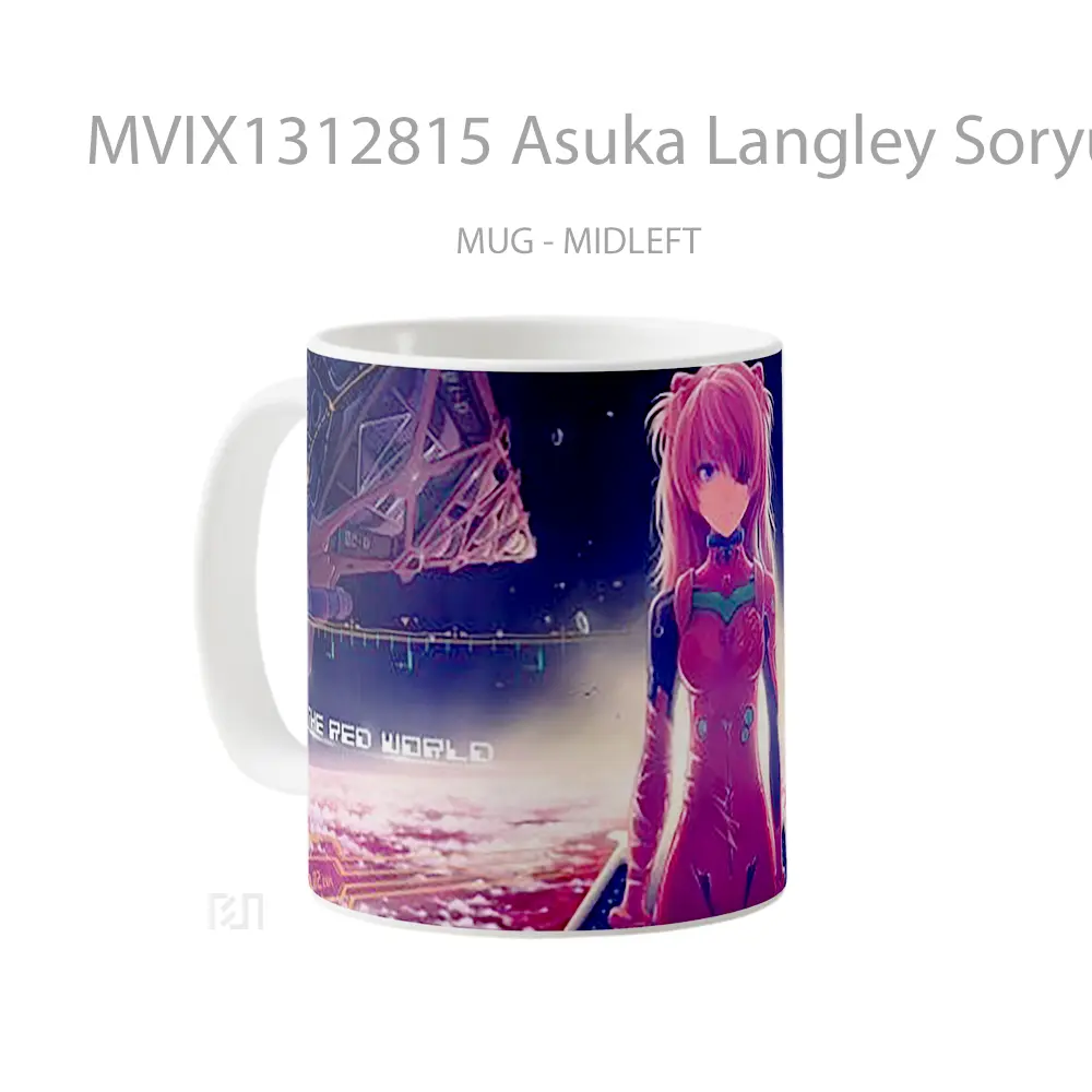 Mug Asuka Langley Soryu Cangkir Anime - All-side / Desain