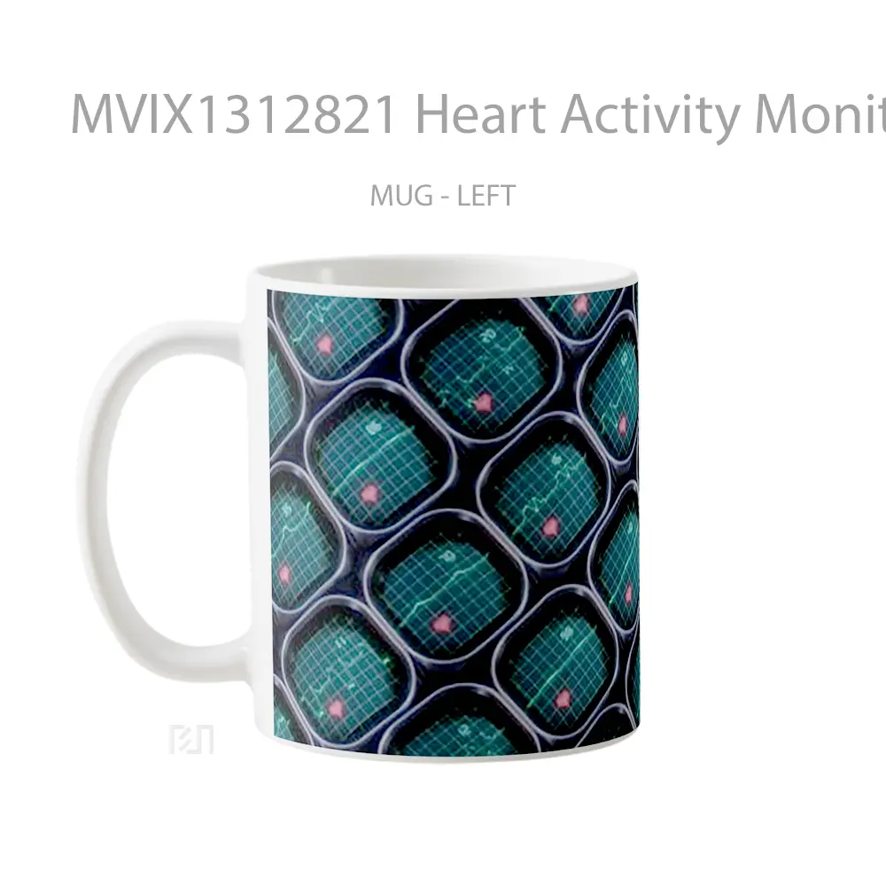 Mug Heart Activity Monitors Gelas Keramik Unik - All-side / Desain