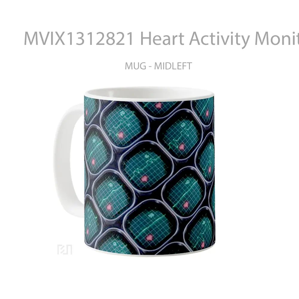 Mug Heart Activity Monitors Gelas Keramik Unik - All-side / Desain