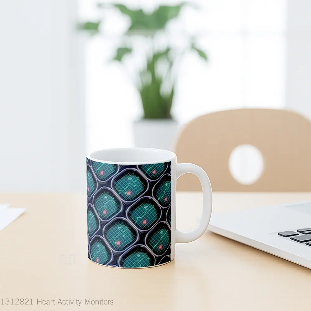 Mug Heart Activity Monitors Gelas Keramik Unik - All-side / Desain