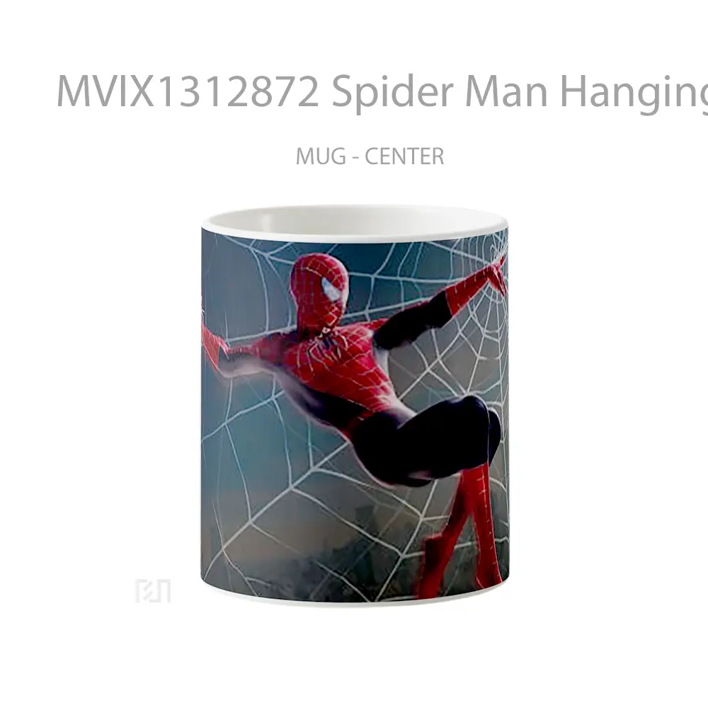 Mug Spider Man Hanging From Spider Web Gelas Superhero