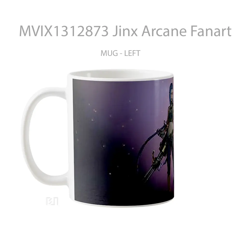 Mug Jinx Arcane Fanart Gelas Keramik Unik - All-side / Desain