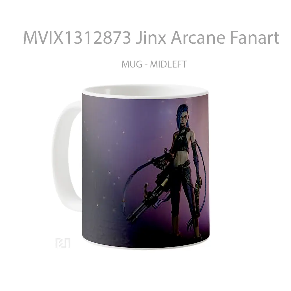 Mug Jinx Arcane Fanart Gelas Keramik Unik - All-side / Desain