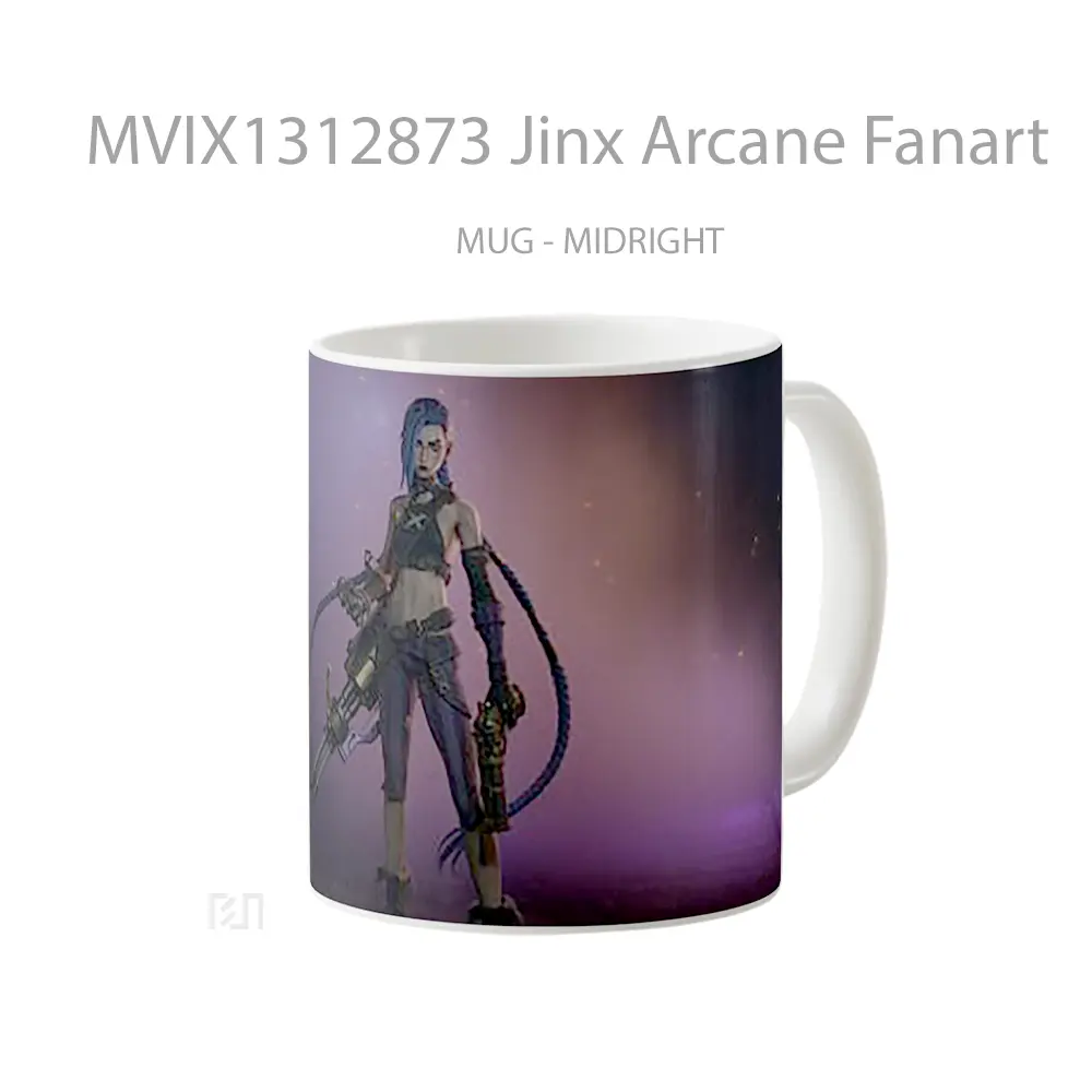 Mug Jinx Arcane Fanart Gelas Keramik Unik - All-side / Desain