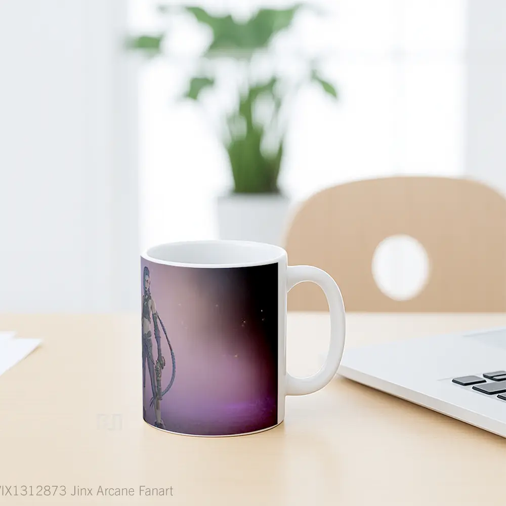Mug Jinx Arcane Fanart Gelas Keramik Unik - All-side / Desain