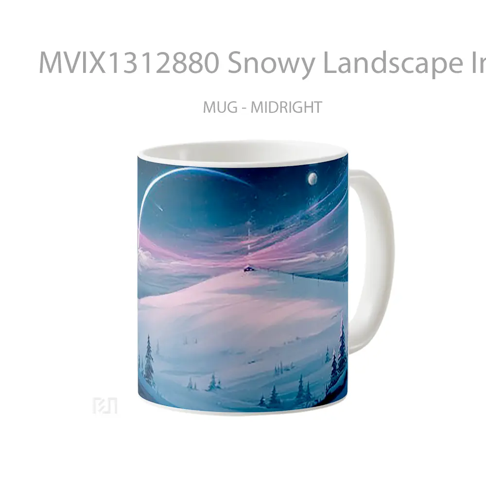 Mug Snowy Landscape In The Forest Digital Art Gelas Pemandangan Alam - All-side / Desain