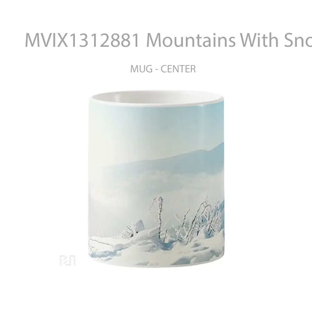 Mug Mountains With Snow Gelas Pemandangan Alam