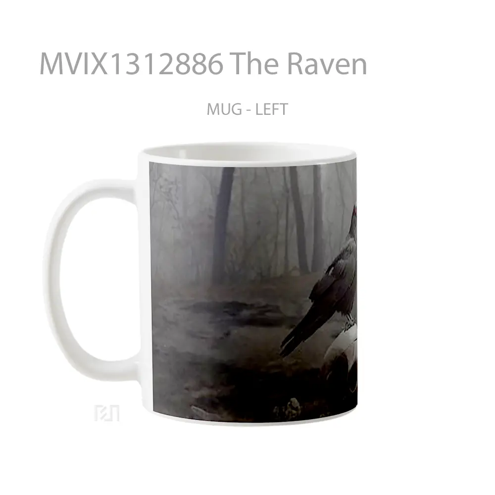 Mug The Raven Gelas Keramik Unik - All-side / Desain