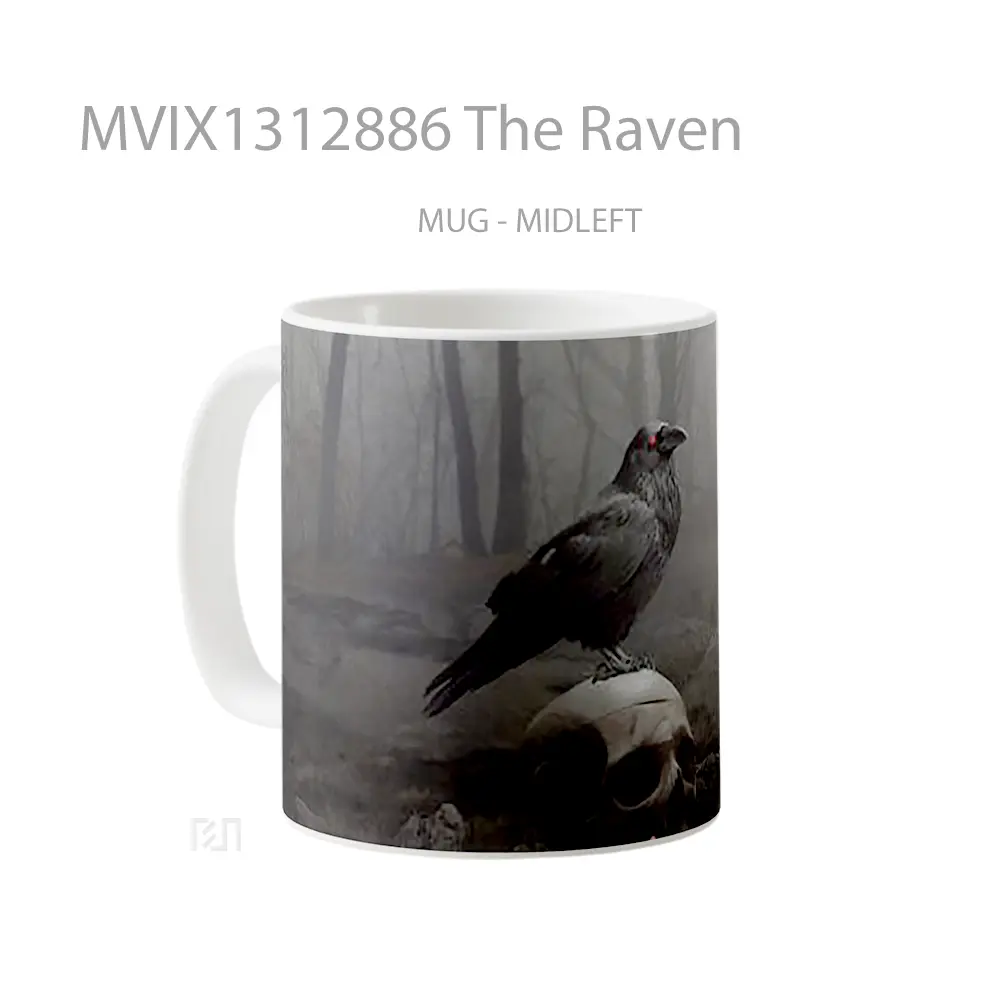 Mug The Raven Gelas Keramik Unik - All-side / Desain