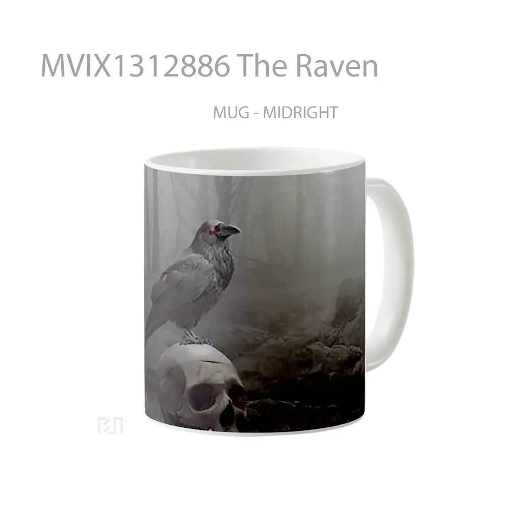 Mug The Raven Gelas Keramik Unik - All-side / Desain