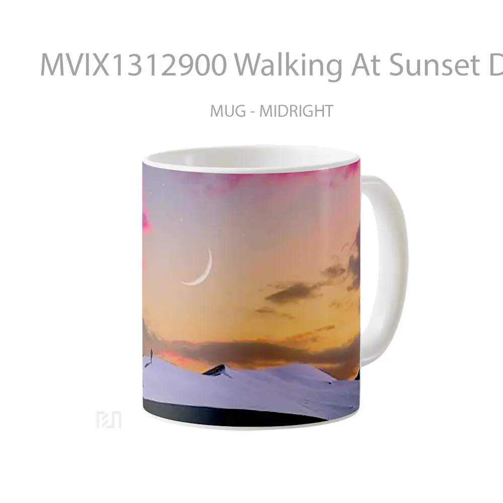 Mug Walking At Sunset Digital Art Gelas Pemandangan Alam - All-side / Desain
