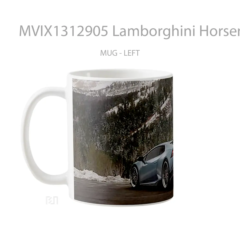 Mug Lamborghini Horseman Racing Cangkir Mobil - All-side / Desain