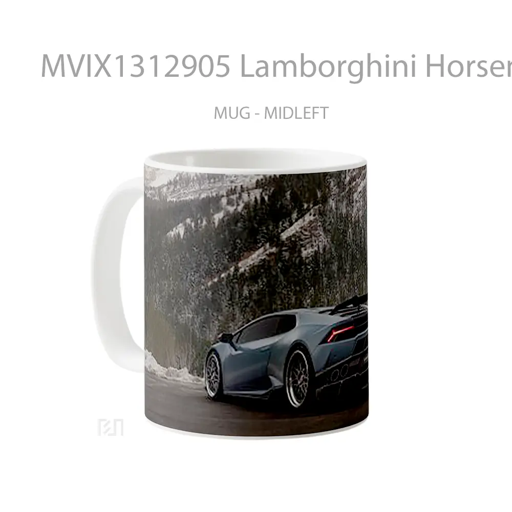 Mug Lamborghini Horseman Racing Cangkir Mobil - All-side / Desain