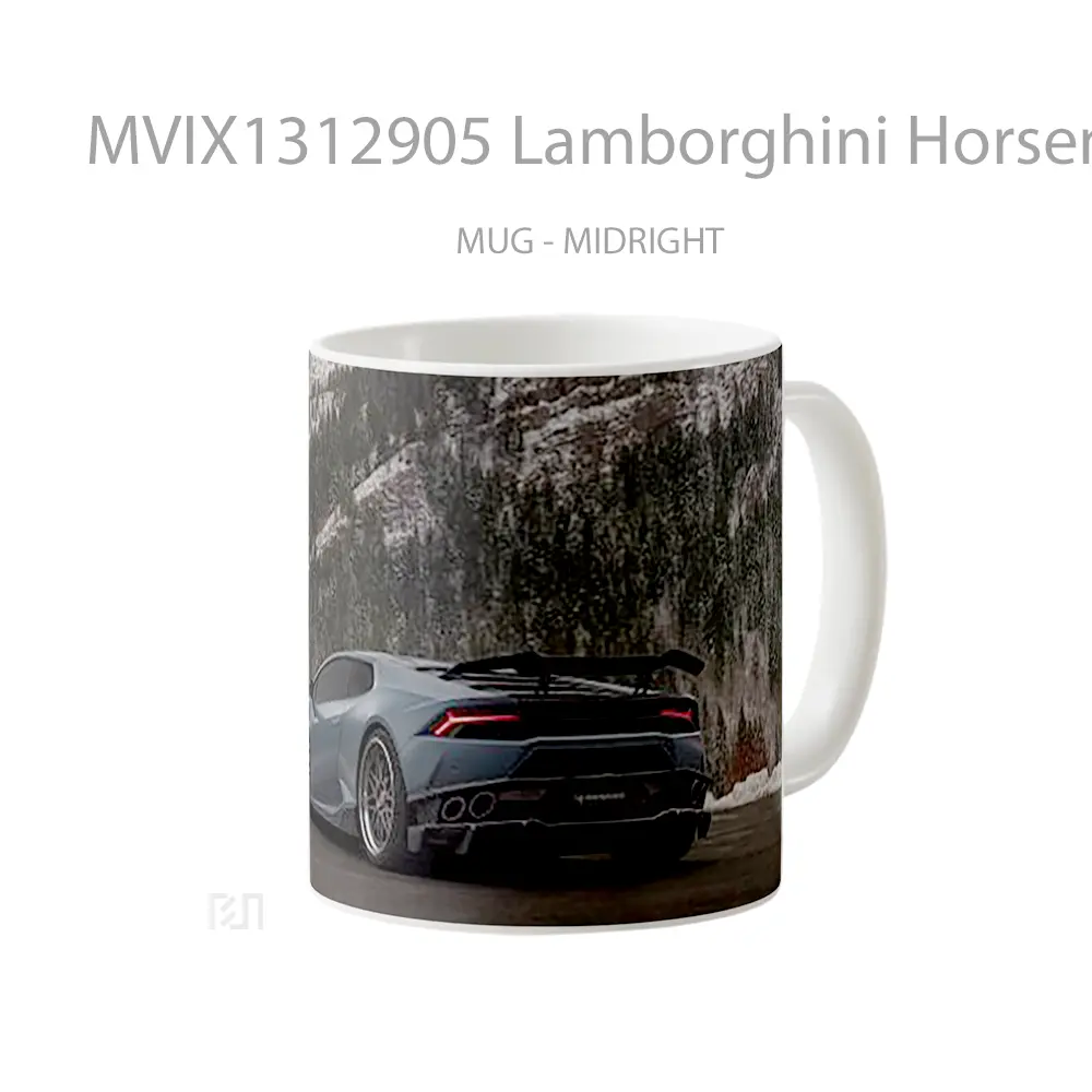 Mug Lamborghini Horseman Racing Cangkir Mobil - All-side / Desain