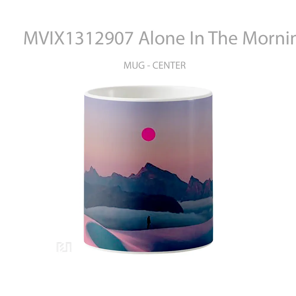 Mug Alone In The Morning Digital Art Gelas Seni Modern