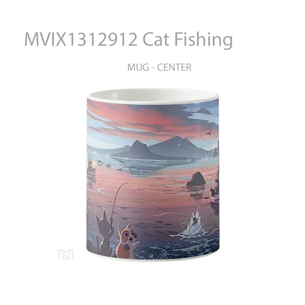 Mug Cat Fishing Gelas Hewan Lucu