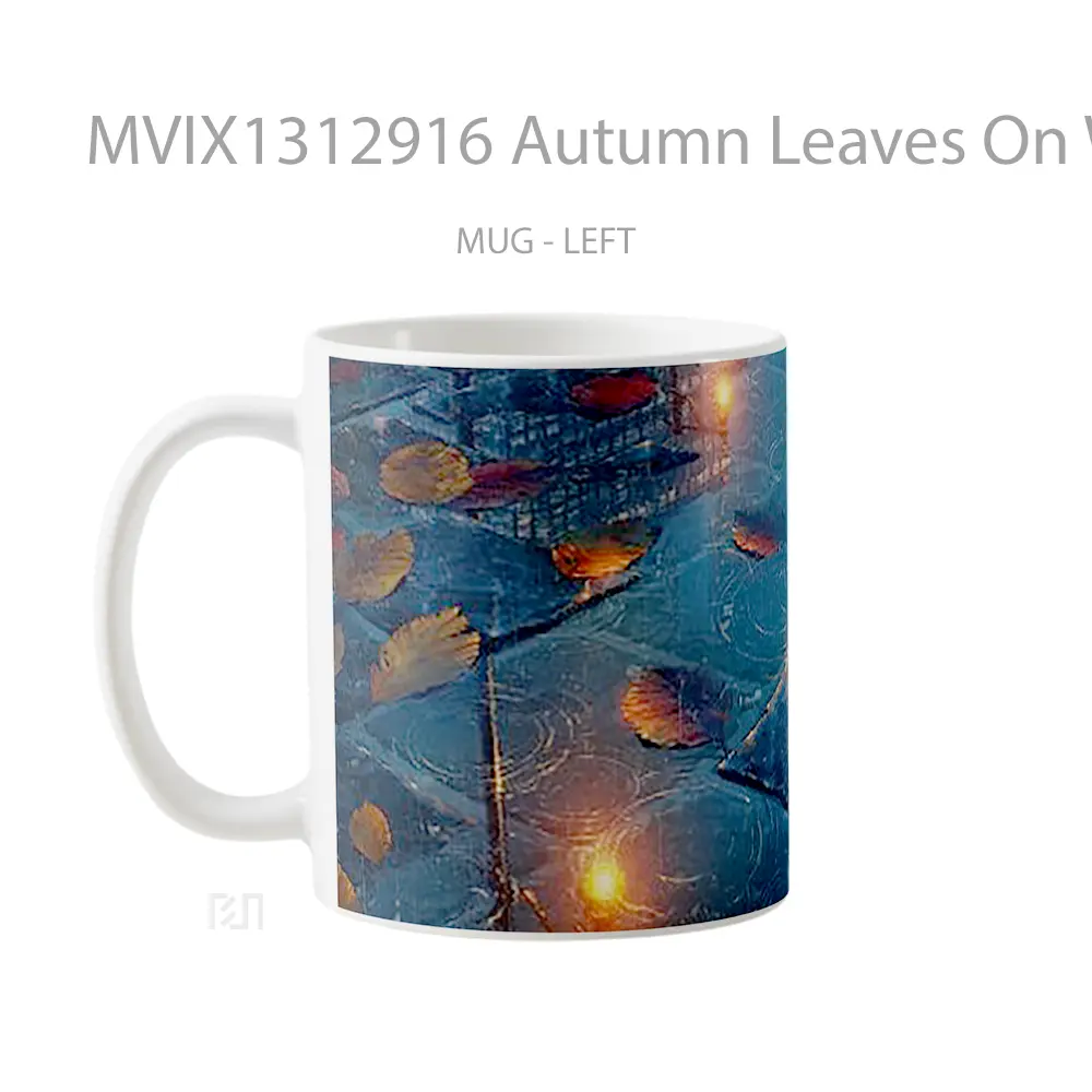 Mug Autumn Leaves On Water Gelas Pemandangan Alam - All-side / Desain