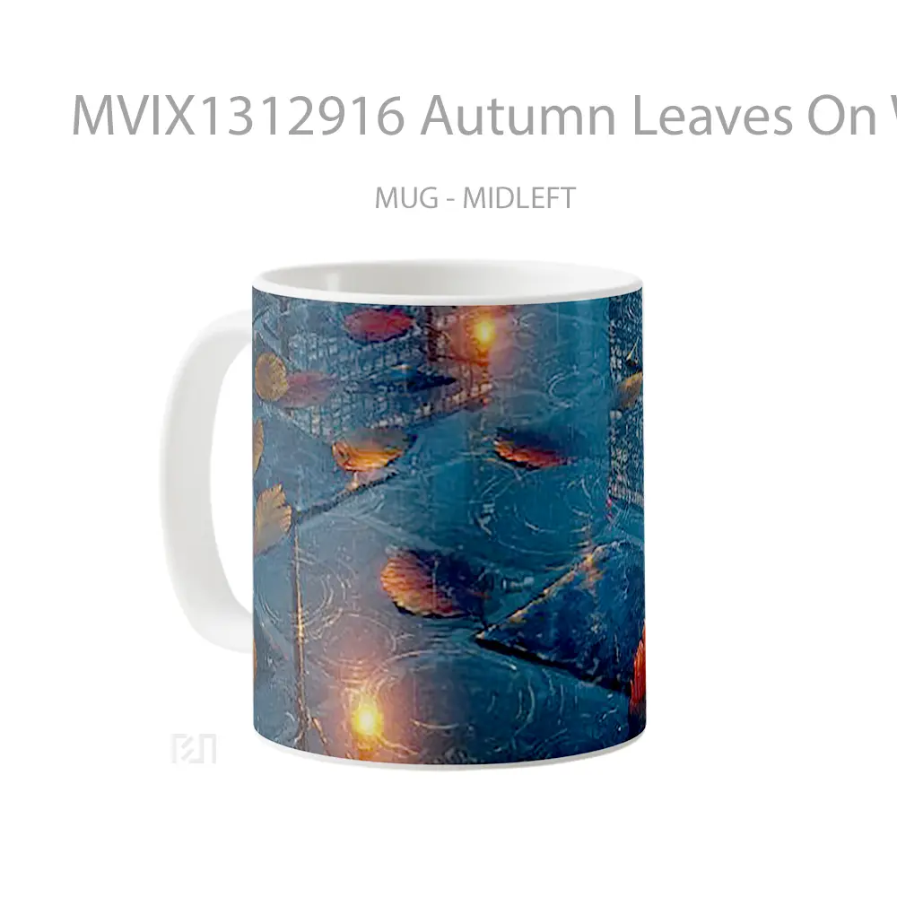 Mug Autumn Leaves On Water Gelas Pemandangan Alam - All-side / Desain