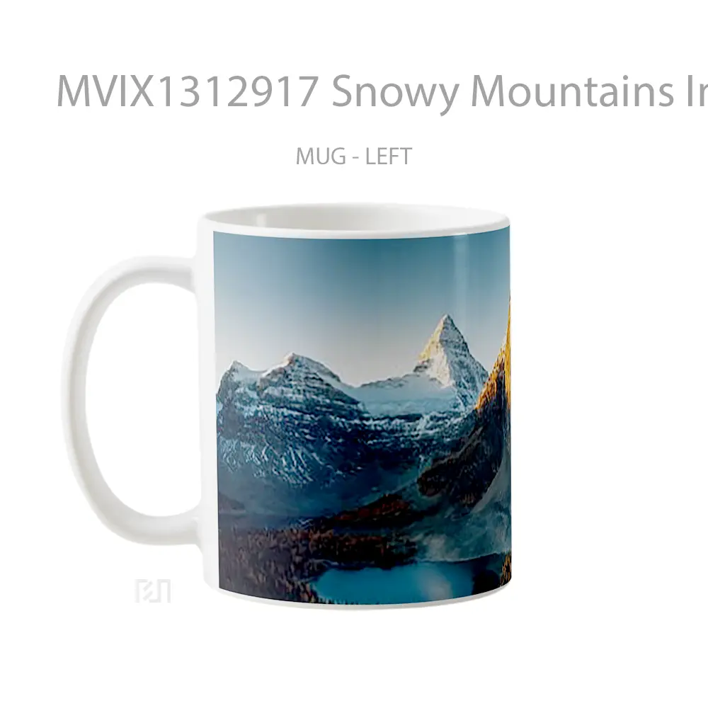 Mug Snowy Mountains In The Forest Gelas Pemandangan Alam - All-side / Desain
