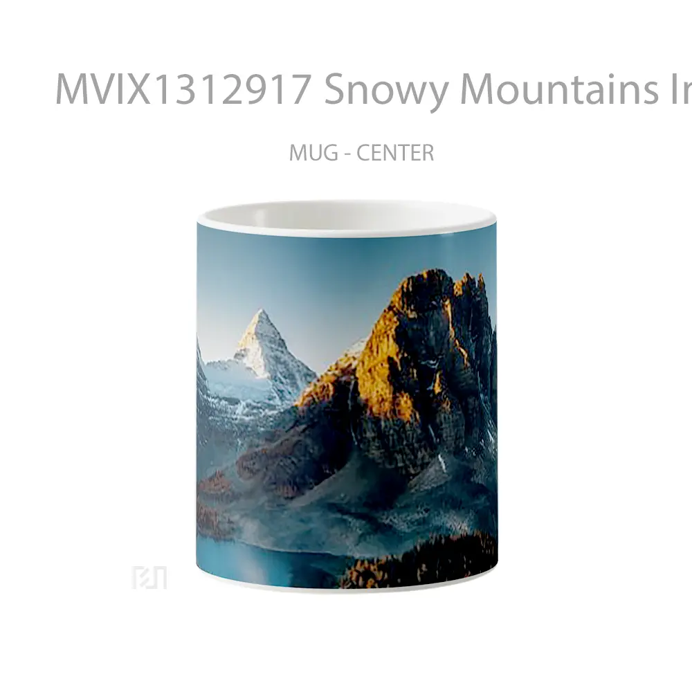 Mug Snowy Mountains In The Forest Gelas Pemandangan Alam