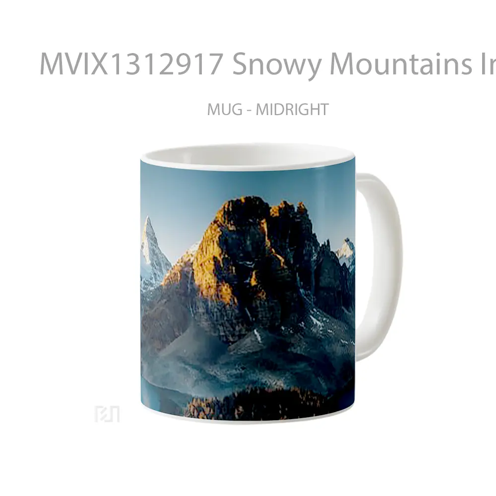 Mug Snowy Mountains In The Forest Gelas Pemandangan Alam - All-side / Desain