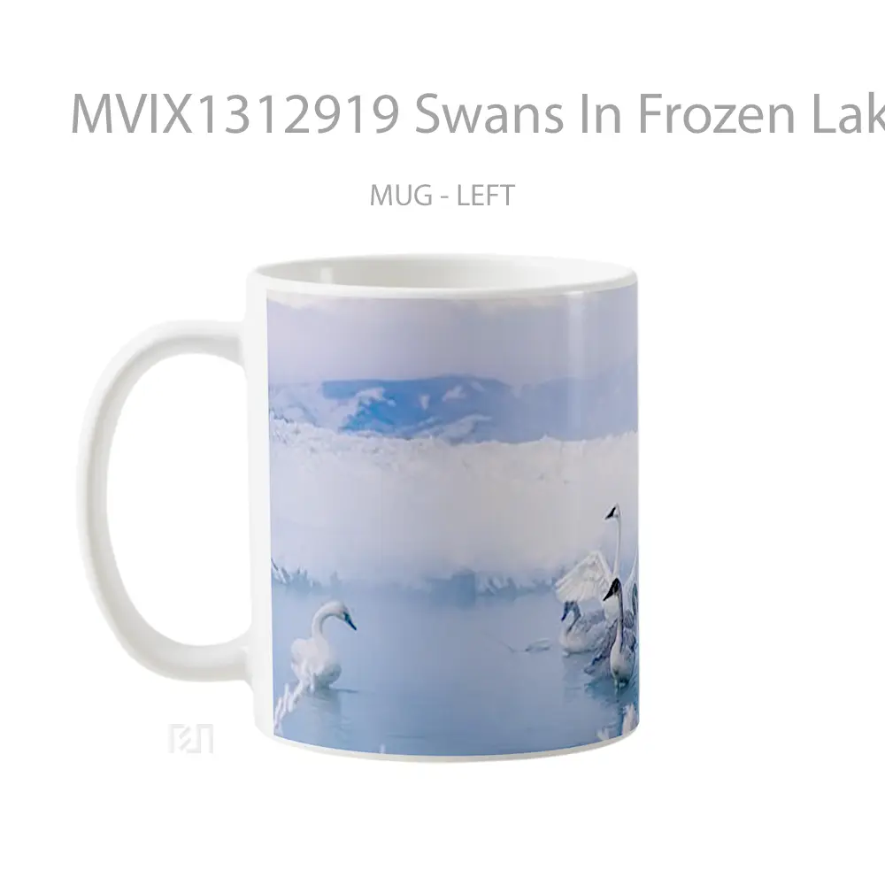 Mug Swans In Frozen Lake Gelas Pemandangan Alam - All-side / Desain