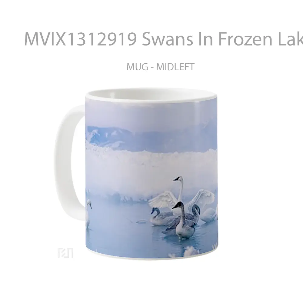 Mug Swans In Frozen Lake Gelas Pemandangan Alam - All-side / Desain