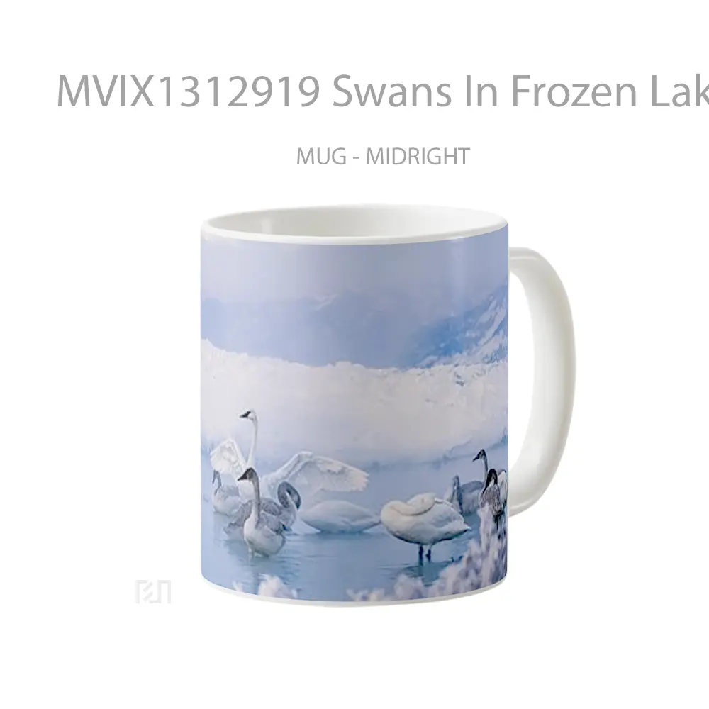 Mug Swans In Frozen Lake Gelas Pemandangan Alam - All-side / Desain