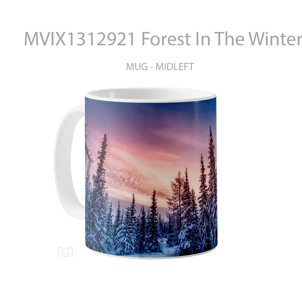 Mug Forest In The Winter Gelas Pemandangan Alam - All-side / Desain