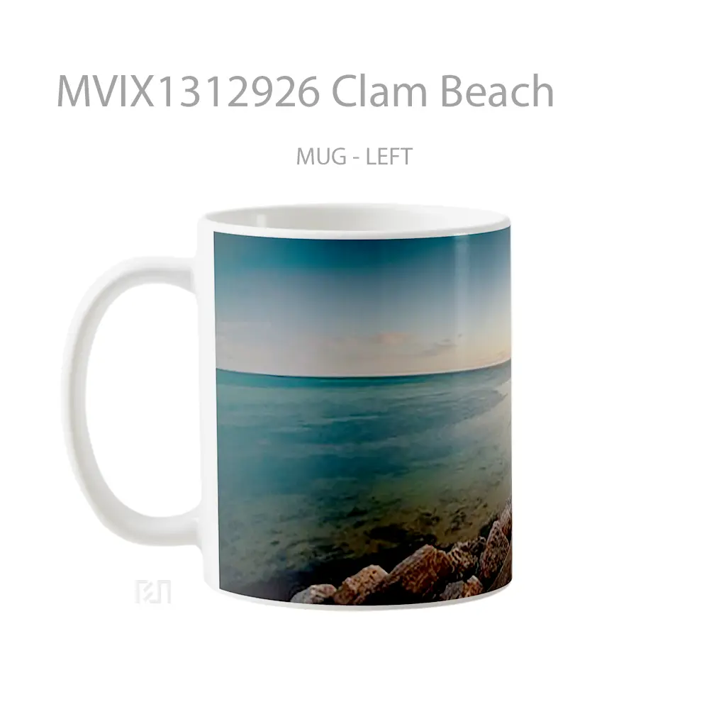 Mug Clam Beach Gelas Pemandangan Alam - All-side / Desain