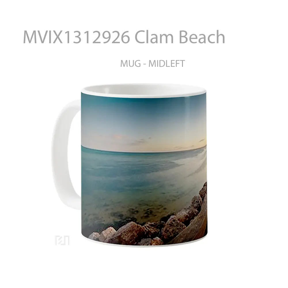 Mug Clam Beach Gelas Pemandangan Alam - All-side / Desain