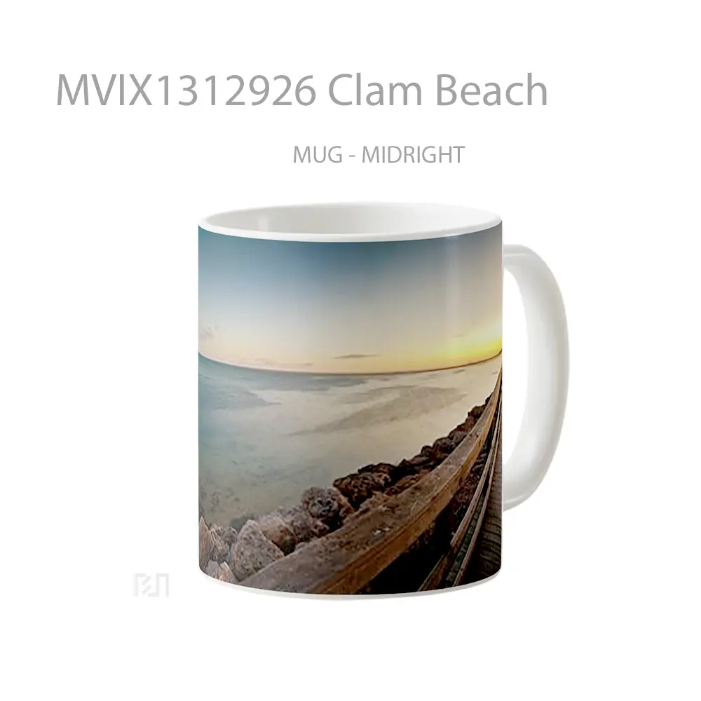 Mug Clam Beach Gelas Pemandangan Alam - All-side / Desain